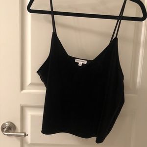 Cotton Candy LA Black Velvet Cropped Tank Top